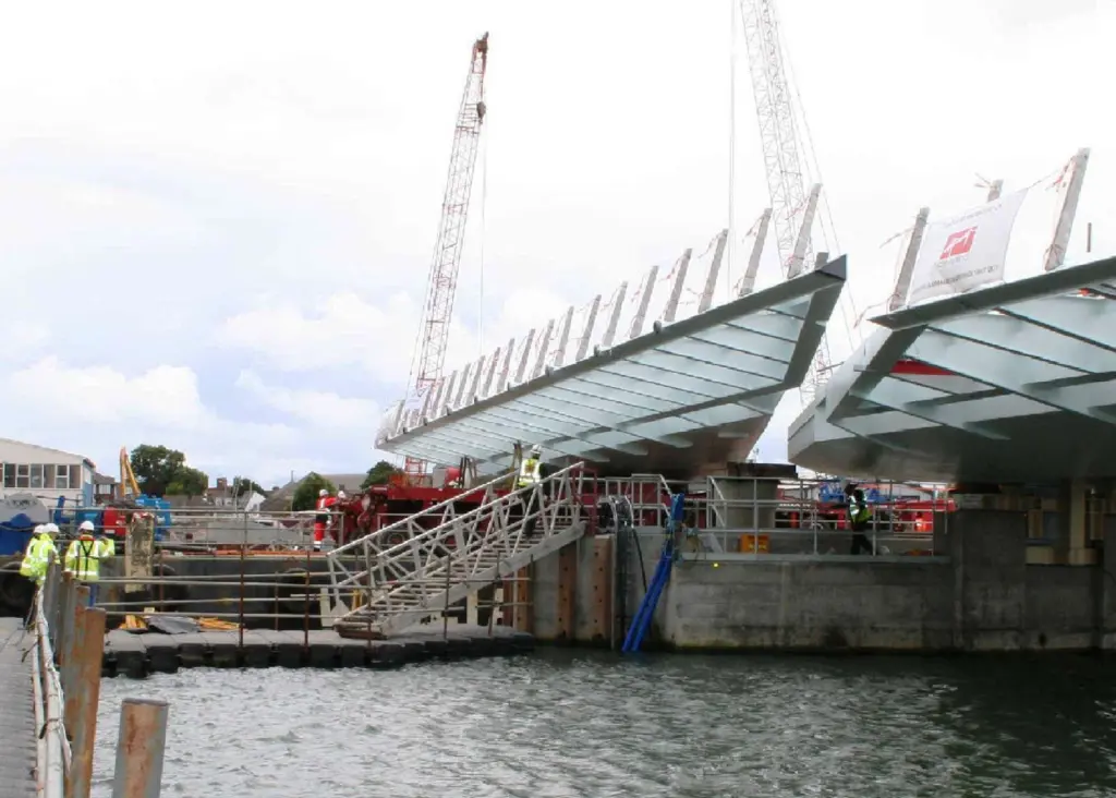 Work underway on the Twin Sails Bridge at Poole UK.