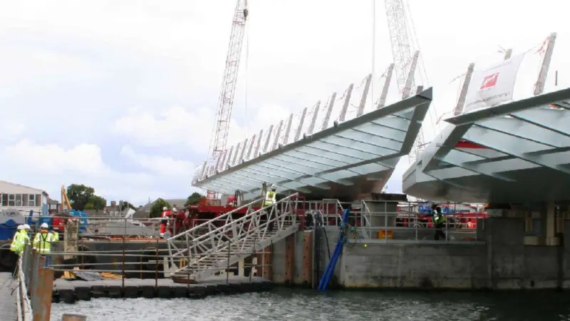 Work underway on the Twin Sails Bridge at Poole UK.