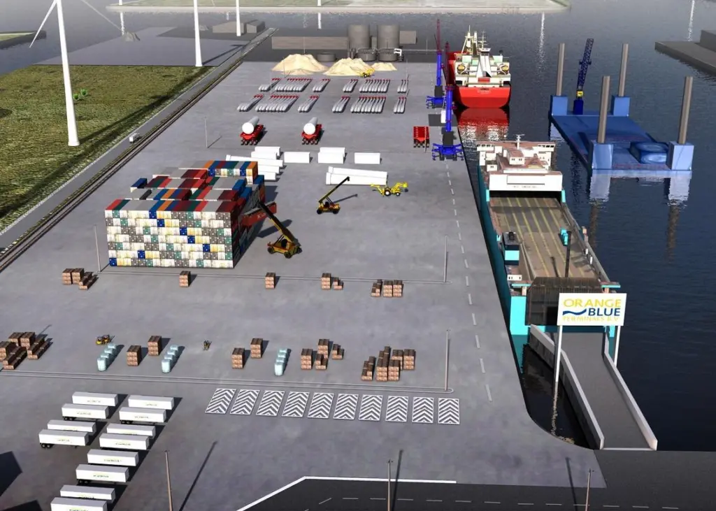 The terminal as it will look after expansion. Note the planned heavy duty platform.