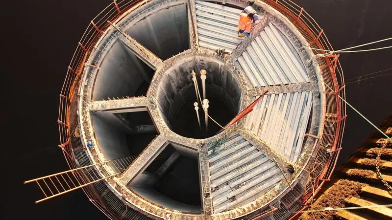 The first of three SeaLimpets for Ocean Power Technologies is seen under construction at Gael Force’s yard in Inverness.