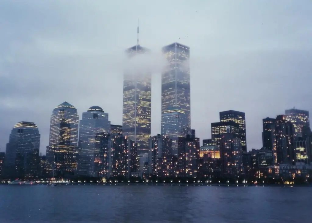 The Lower Manhattan skyline seen from New Jersey pre-9/11.
