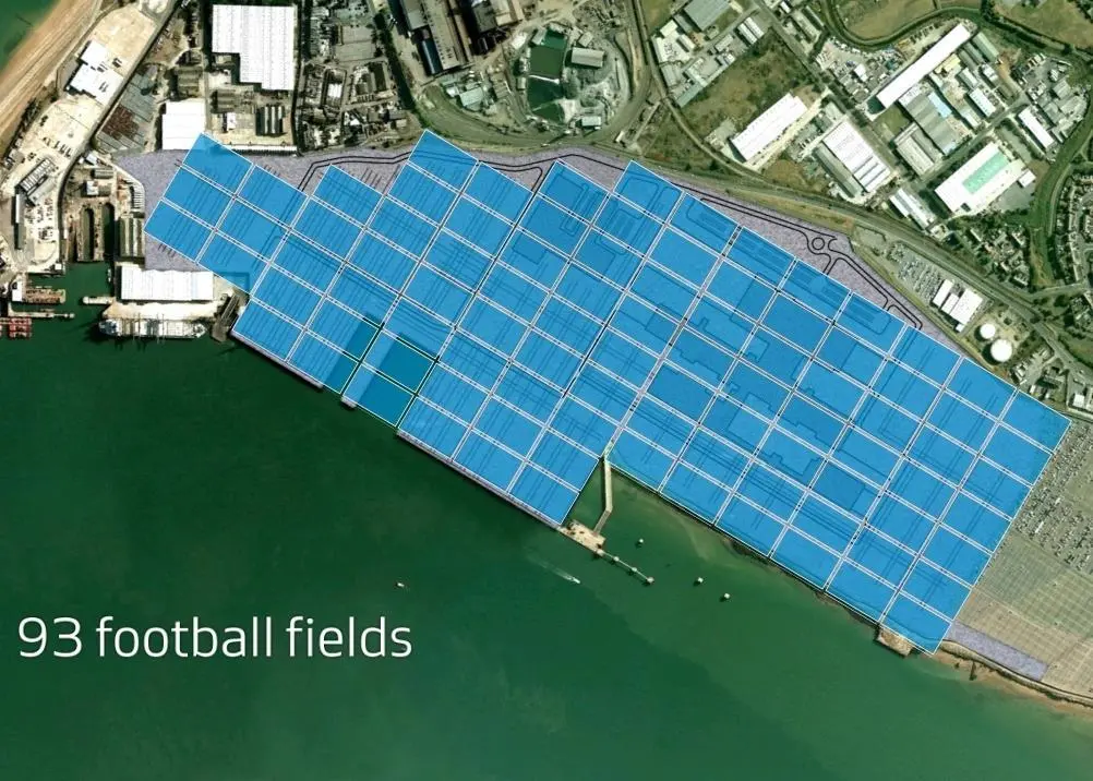 Coverage of the proposed Vestas wind turbine facility at the port of Sheerness in Kent UK.