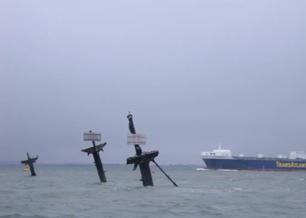 The Liberty Ship SS Richard Montgomery, loaded with munitions, lies only a quarter of a mile from the main channel into the River Medway.