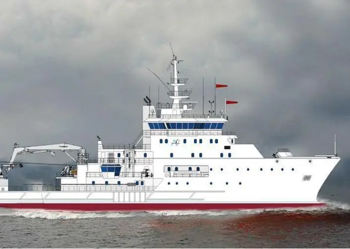 An artist’s impression of Sindu Sadhana, the new 80m research vessel under construction for India’s National Institute of Oceanography.