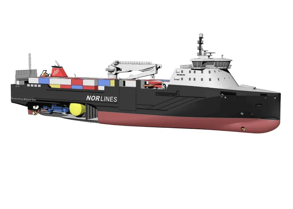 An artist’s impression of the Nor Lines Environship, which will enter service along the Norwegian coast in late 2013.