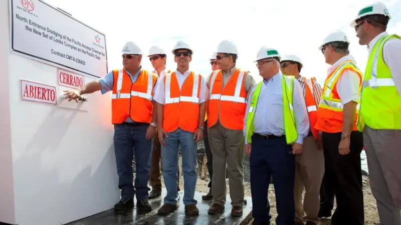 With the flooding of the newly excavated lock lanes on the Pacific Side of the Panama Canal, a new milestone has been reached