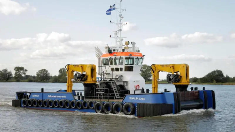 Delta Marine’s new Damen Multicat 2611 workboat Whalsa Lass. Photo: Delta Marine Ltd.
