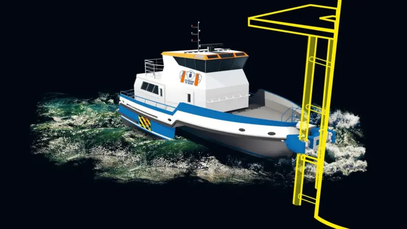 The Mobimar 18 Wind will be classed to operate in sea state 4.0 Hs, providing safe transfers for service engineers in significant wave heights up to 2.5m.