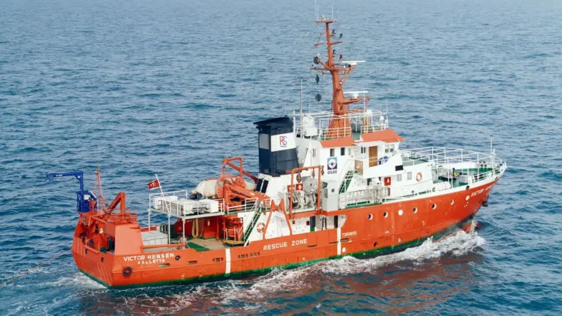 Data will be acquired by the survey vessel Victor Hensen. Photo: Hempel Shipping GmbH