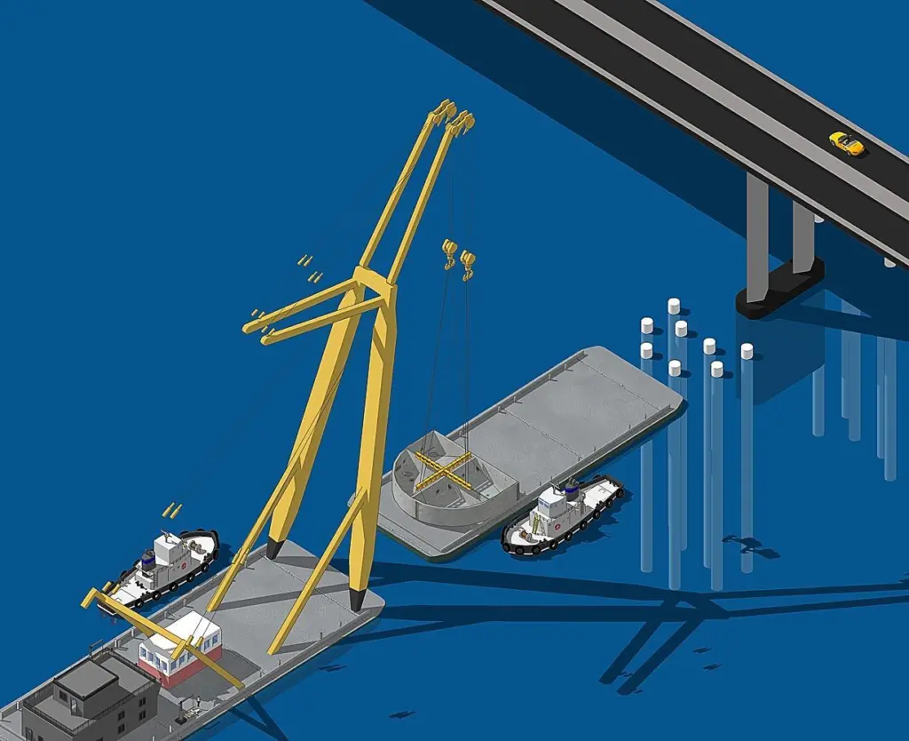 The works will be carried out from floating marine plant with the navigation channel remaining open throughout the works.