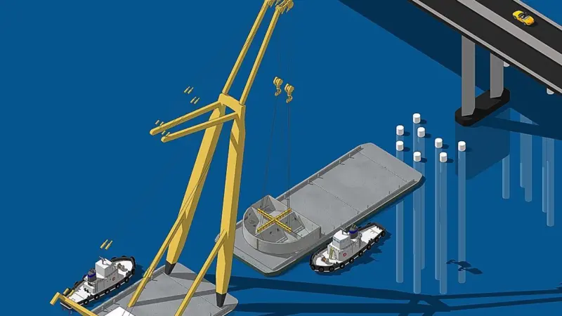 The works will be carried out from floating marine plant with the navigation channel remaining open throughout the works.