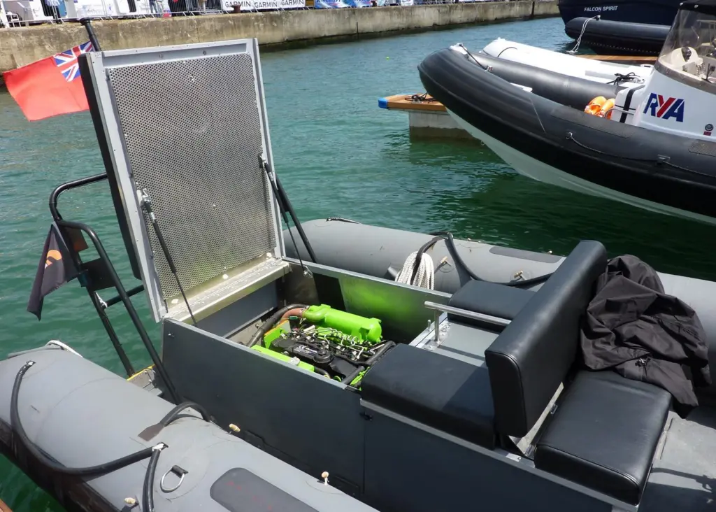 Seen at Seawork last summer, the engine installation was extremely neat and compact.