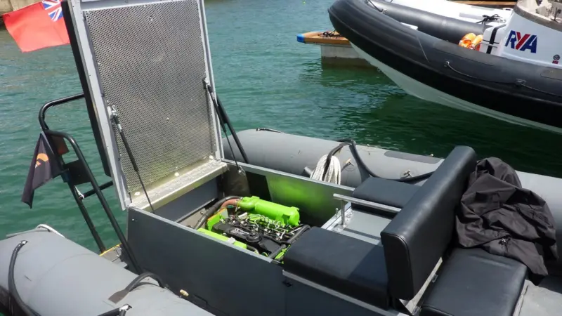 Seen at Seawork last summer, the engine installation was extremely neat and compact.