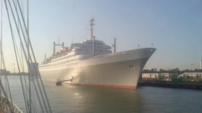 SS Rotterdam, the former Holland America liner now permanently moored at the Port of Rotterdam.  The largest passenger vessel ever built in the Netherlands, it will be the venue for Hydro12, the International Federation of Hydrographic Societies...