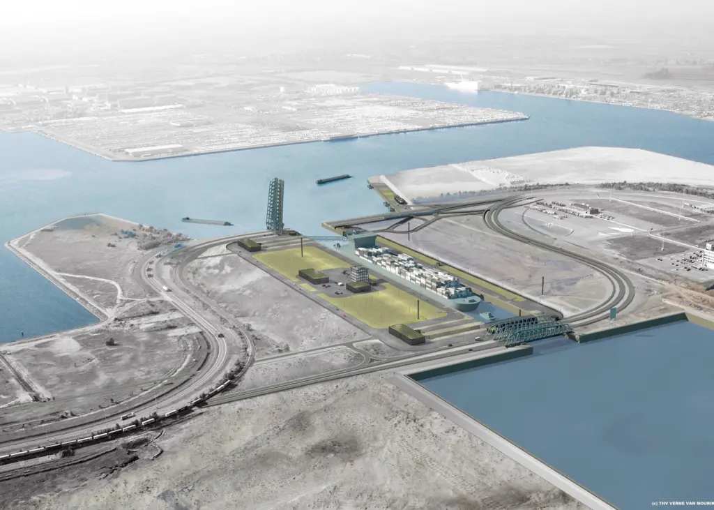 An artist’s impression showing the location of the new lock.