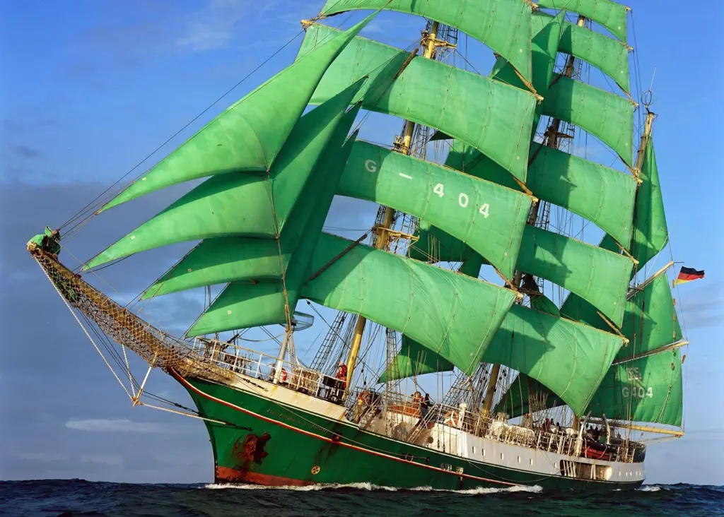 Alexander von Humboldt is famous for its distinctive green sails.