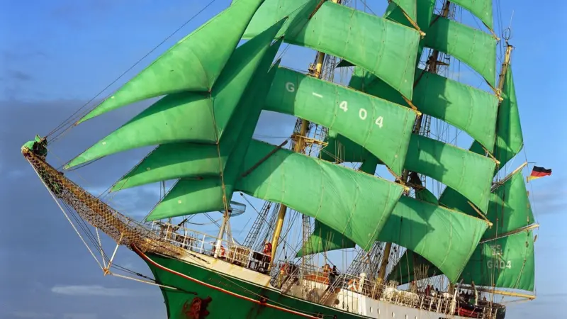 Alexander von Humboldt is famous for its distinctive green sails.