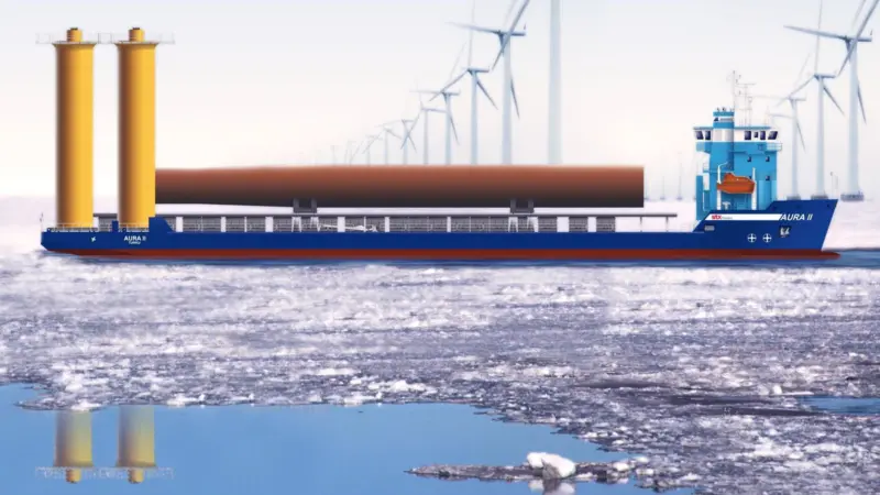 Meriaura’s new vessel will be double acting, operating stern first in ice. Photo: Meriaura Ltd