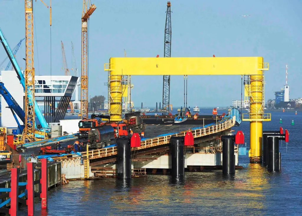 The ferry landing stage at Berth 54 will be completed in the spring. Photo: Rostock Port/Nordlicht