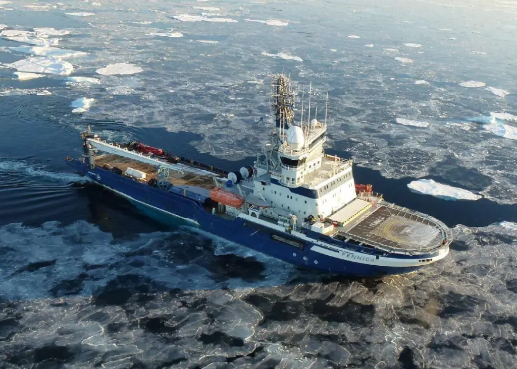 The MSV Fennica is one of a pair of icebreakers to be converted to a cleaner ship design.