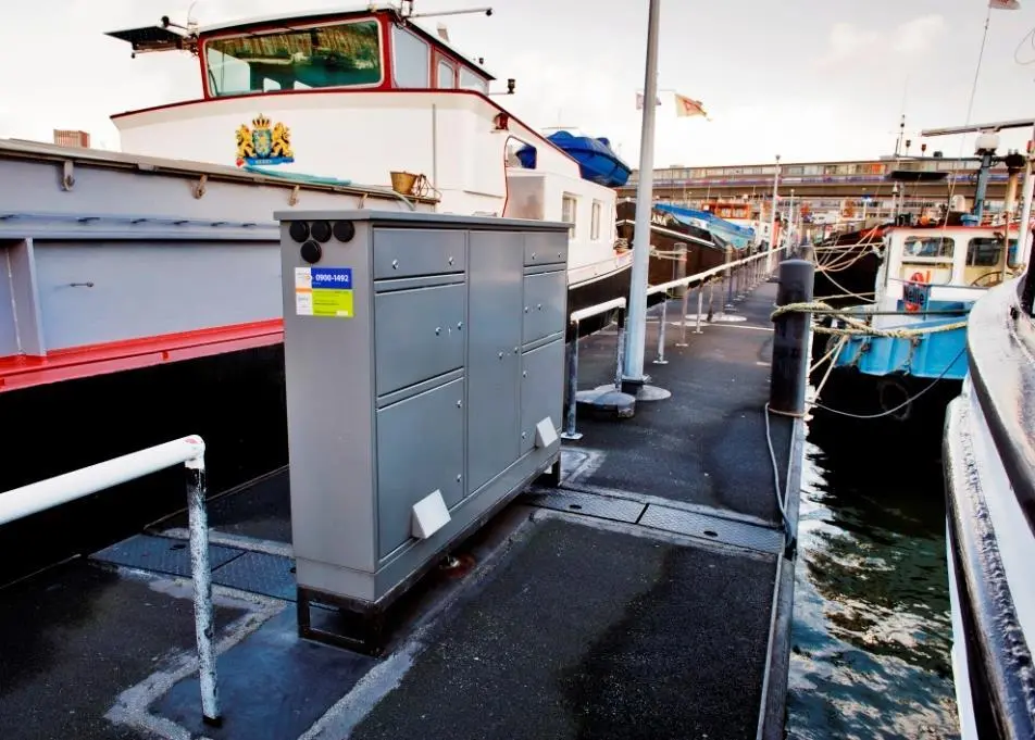 One of the 22 harbour enclosures installed in the Maashaven area of the Port of Rotterdam.