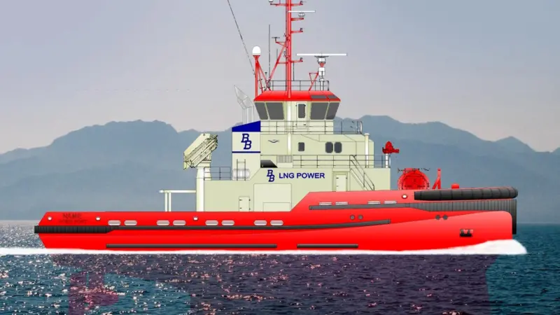 The Bukser og Bergning LNG fuelled tugs will be the first in the world.