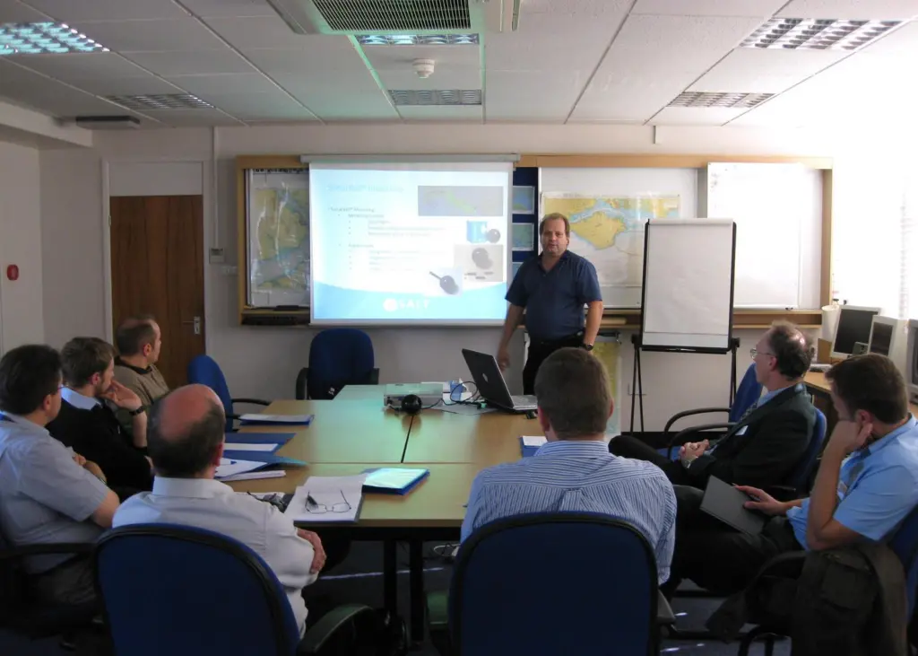 SALT’s CTO, Carl Tiltman, is seen describing SonarBell to the invited audience at ABP Southampton.