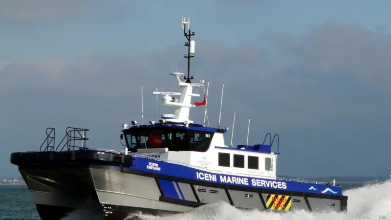 Iceni Defiant is of the same 17m design as MPI Cardenio, which will be on the Seawork 2012 pontoon.