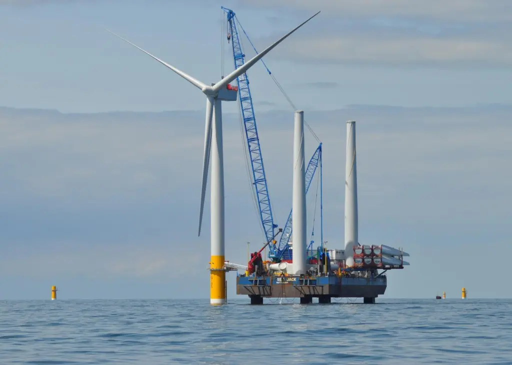 Galloper will be an extension of the Greater Gabbard wind farm, seen here under construction. Photo: RWE Innogy