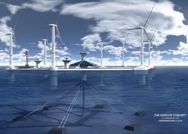 Hexicon’s platform is moored to the seabed and swivels around a centre axis.