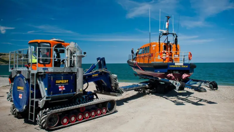 The L&RS is seen undergoing beach trials at Llandudno.