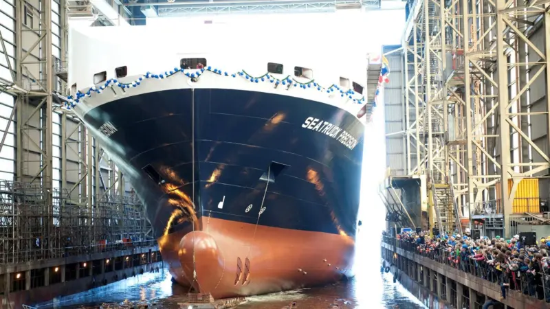Seatruck Precision is launched at the FSG Flensburg Yard in Germany last month