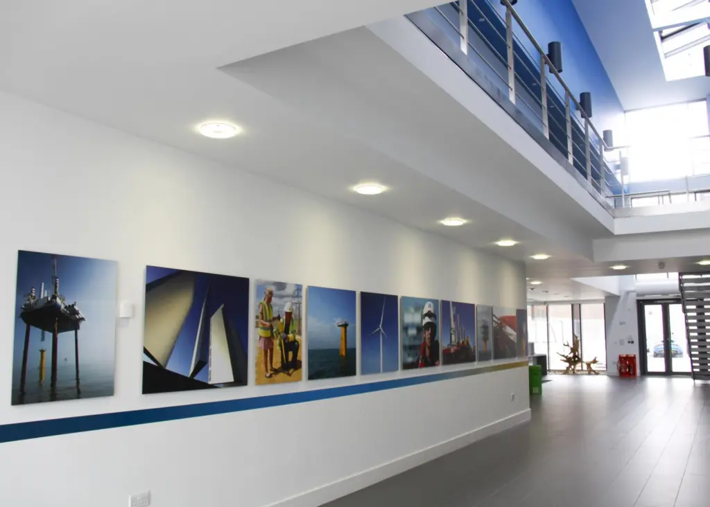 The theme of offshore wind is in evidence inside the new O&M base in Ramsgate. Photo: Peter Barker