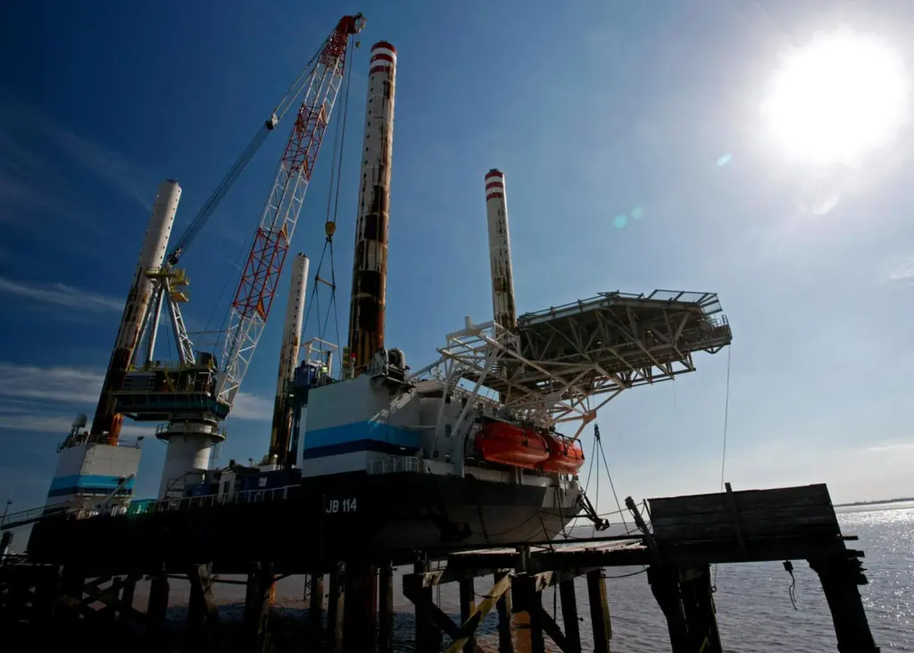 The Lincs Wind Farm operated jack-up barge JB114 is currently operating from the Port of Hull.