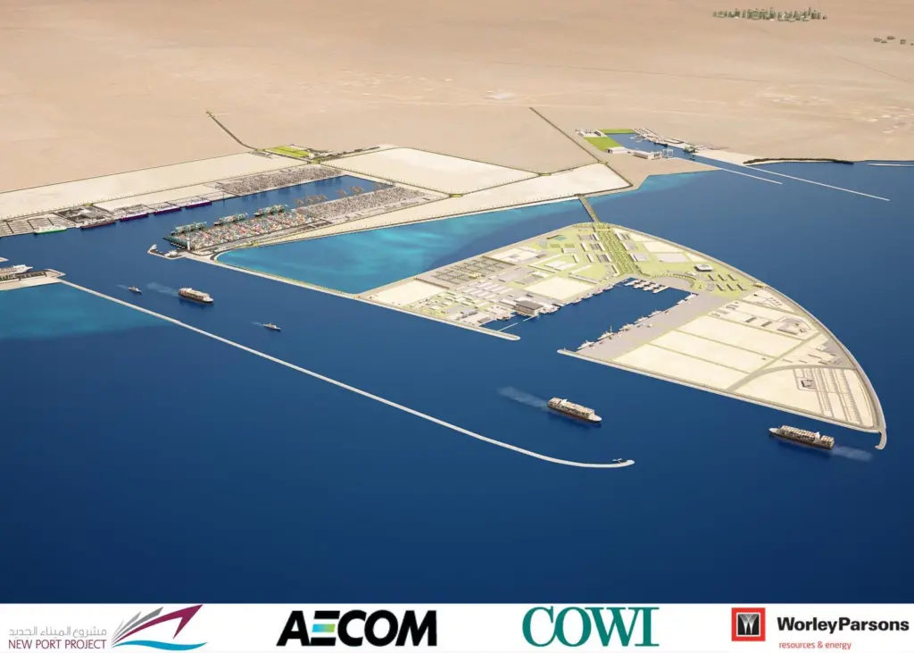 An artist's impression of the naval base at the New Port Project.