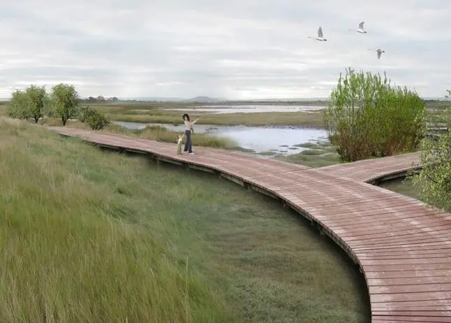 An artist’s impression of the new wetlands.