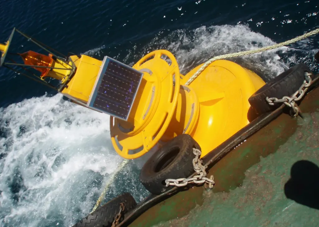 A buoy is deployed for the Angola LNG Project.