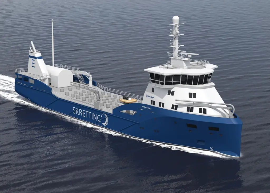 The vessel will carry pelletised fish feed in bulk to fish farms along the Norwegian coastline.