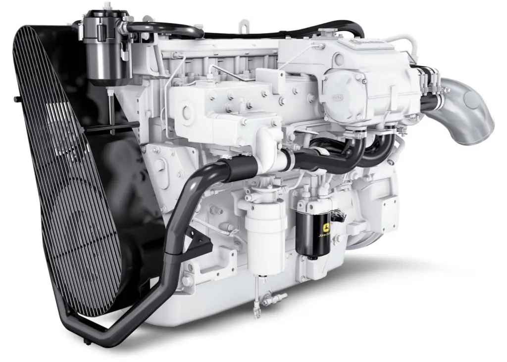 John Deere Power Systems will meet new EPA Marine Tier 3 regulations with a complete line of 4.5L and 6.8L engines, including this recalibrated PowerTech 6068SFM85.