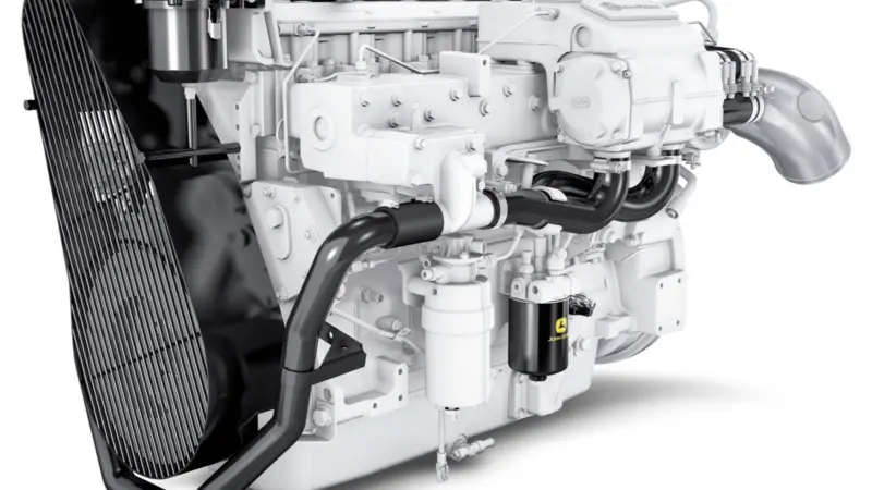 John Deere Power Systems will meet new EPA Marine Tier 3 regulations with a complete line of 4.5L and 6.8L engines, including this recalibrated PowerTech 6068SFM85.