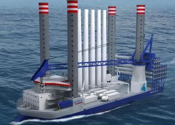 At 900 tonnes capacity, the new vessel will have a more powerful crane than its sister ship. Image: A2SEA