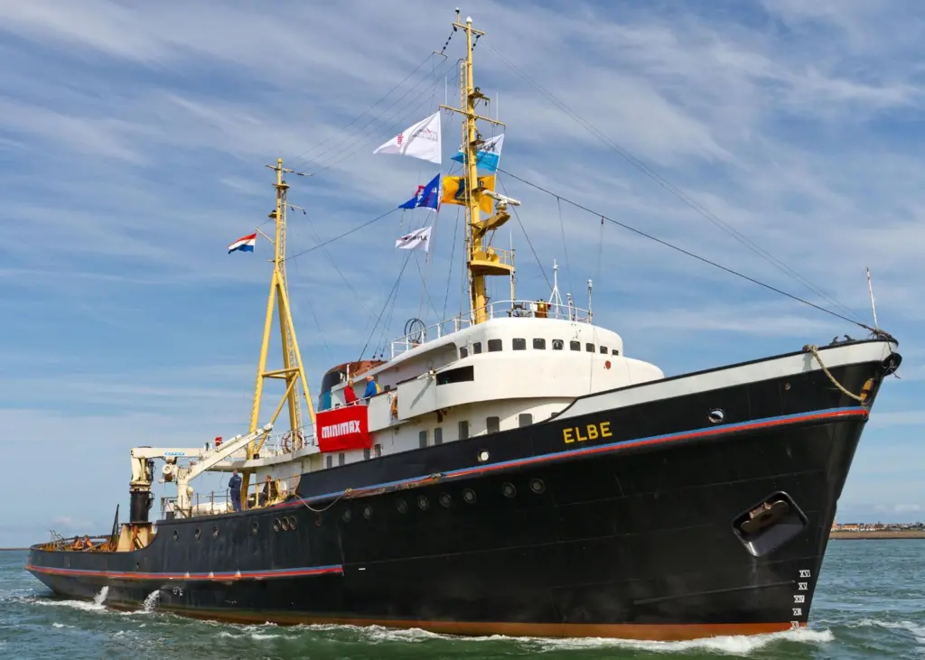 The historic deepsea tug Elbe is shown underway for the first time to carry out a full day of trials. Photo courtesy Marin van Hoorn
