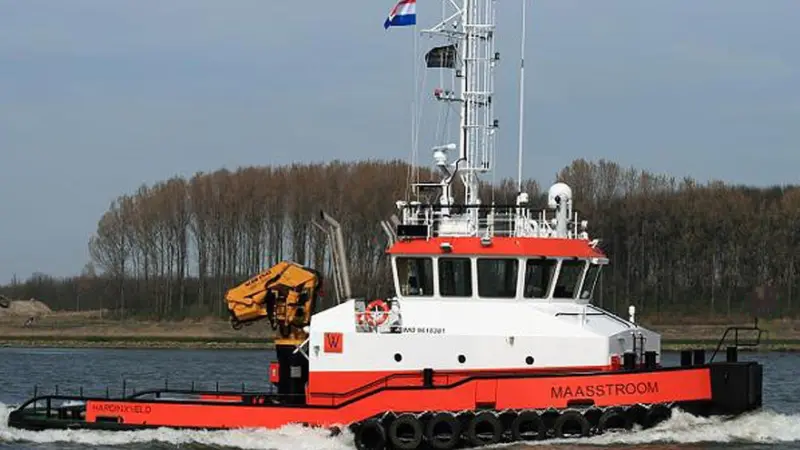 Maastroom is the first Euro Multipurpose tug 2300 to be delivered by the Neptune Shipyard BV.