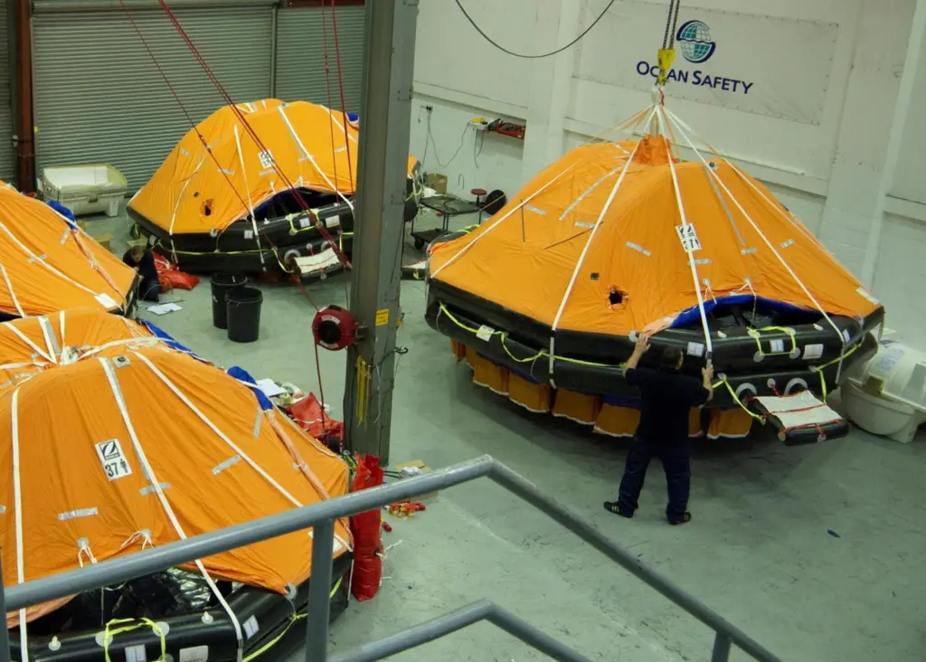 Survitec Zodiac liferafts undergo servicing at the new Aberdeen depot.