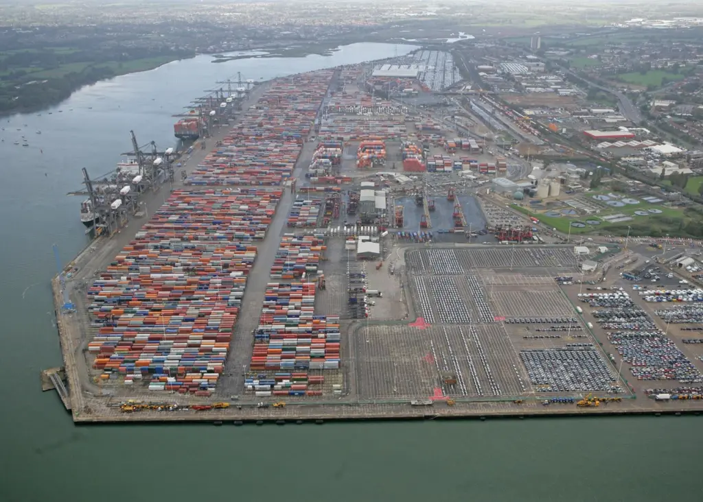 Berths 201 and 202 in the foreground at the Port of Southampton.