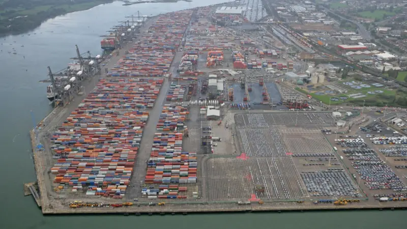 Berths 201 and 202 in the foreground at the Port of Southampton.