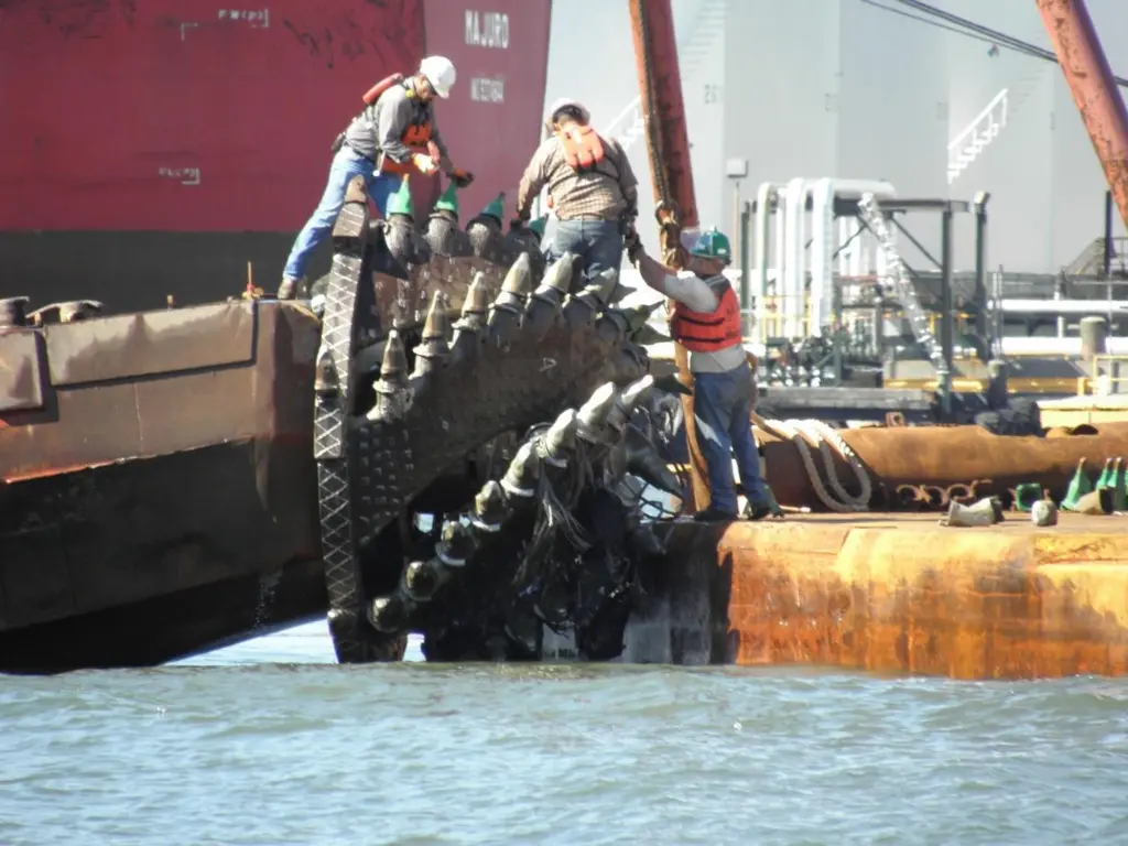 Dredging operations employ heavy machinery and require highly trained personnel. Photo: Will Van Dorp