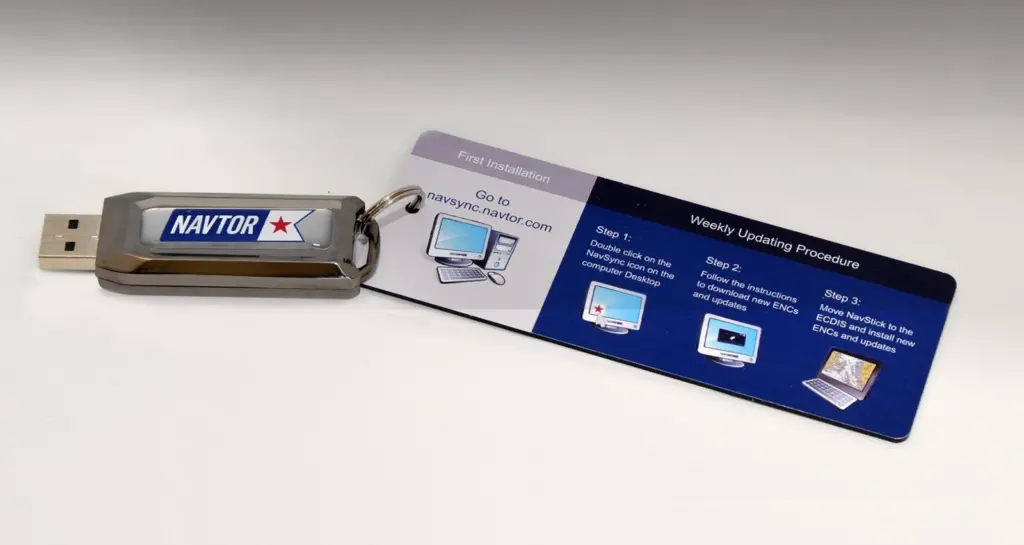 Navtor’s USB-compatible NavStick for direct uploading of charts to an ECDIS unit
