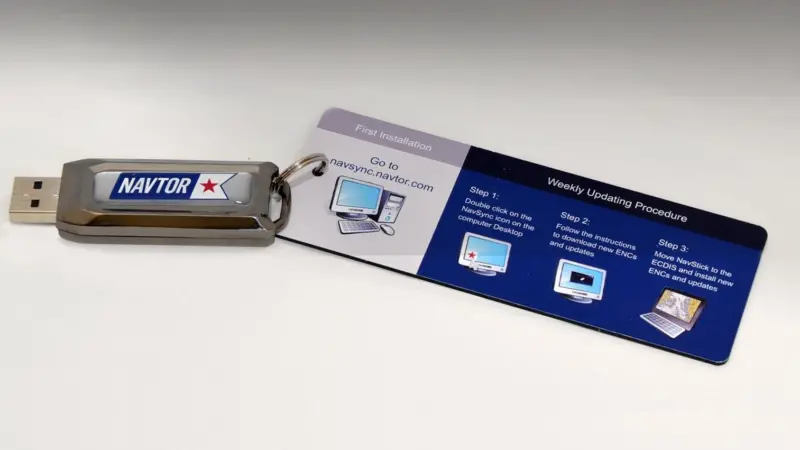 Navtor’s USB-compatible NavStick for direct uploading of charts to an ECDIS unit