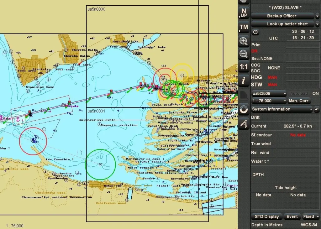 The new Ukranian charts allow the navigation of inland waters